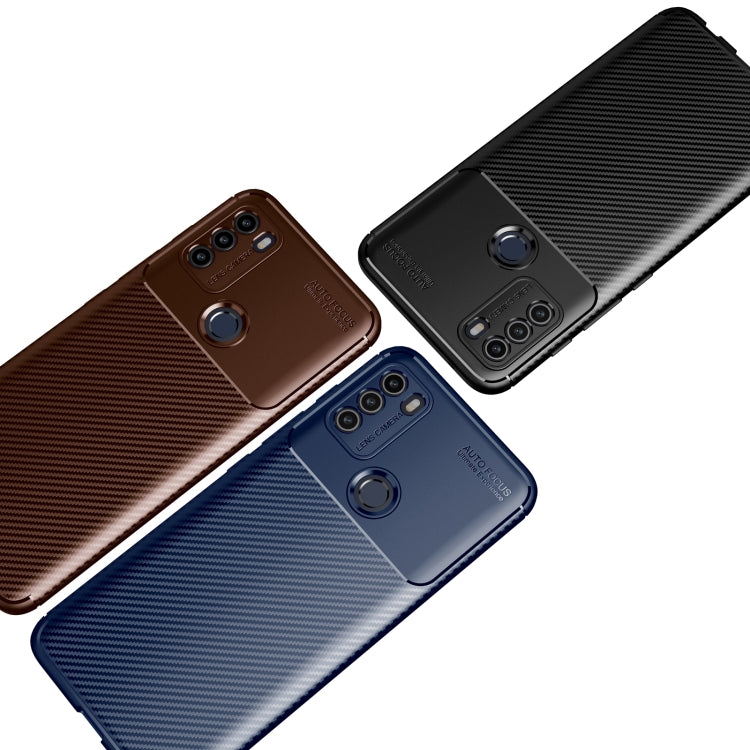 For Motorola Moto G50 Carbon Fiber Texture Shockproof TPU Case