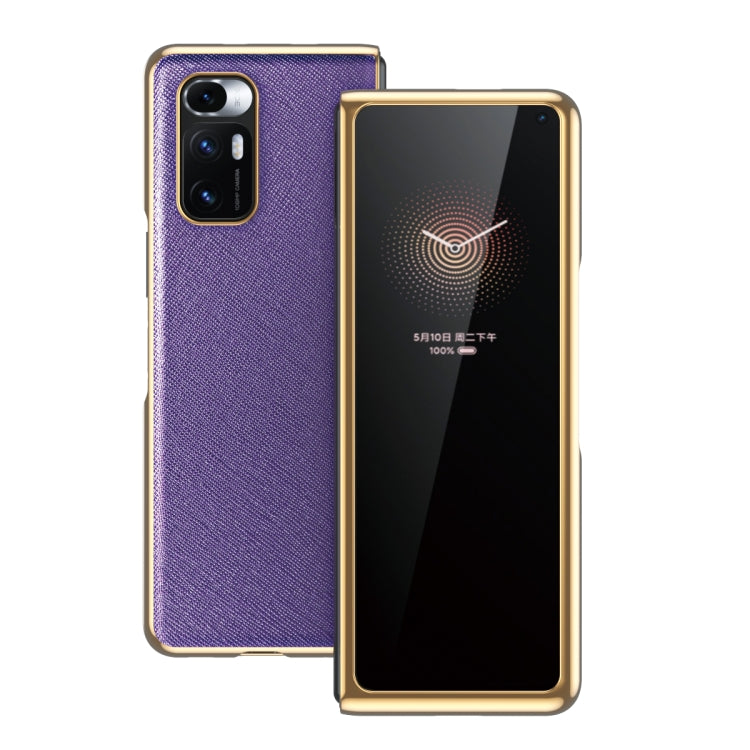 For Xiaomi Mi Mix Fold Electroplated Leather Texture Protective Case