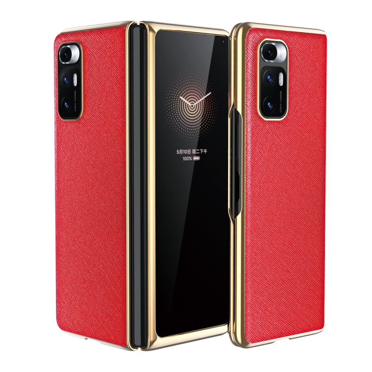 For Xiaomi Mi Mix Fold Electroplated Leather Texture Protective Case