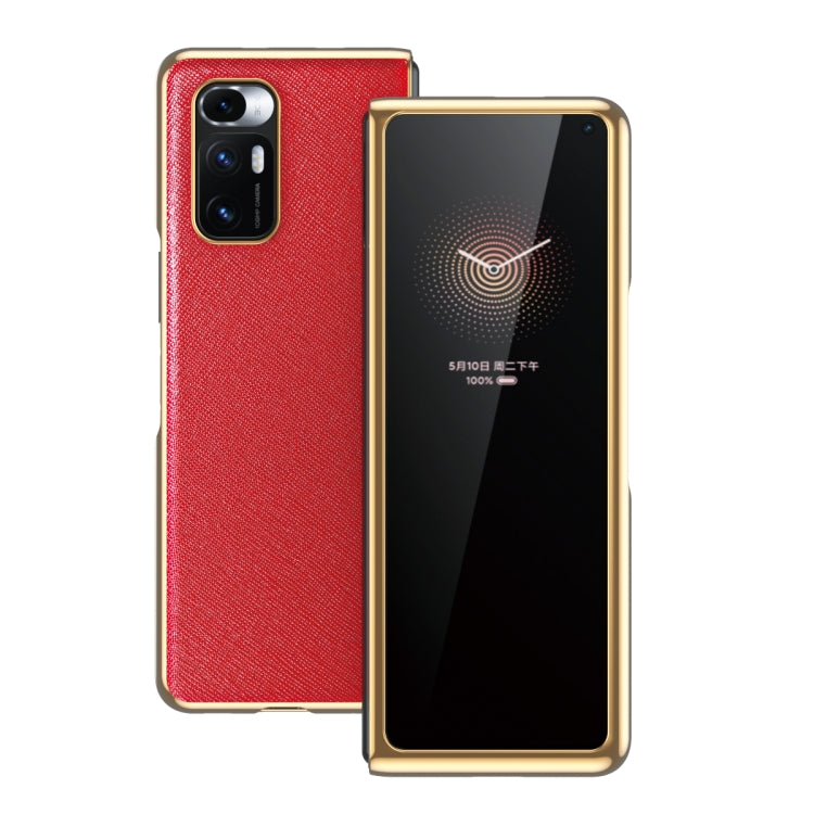 For Xiaomi Mi Mix Fold Electroplated Leather Texture Protective Case