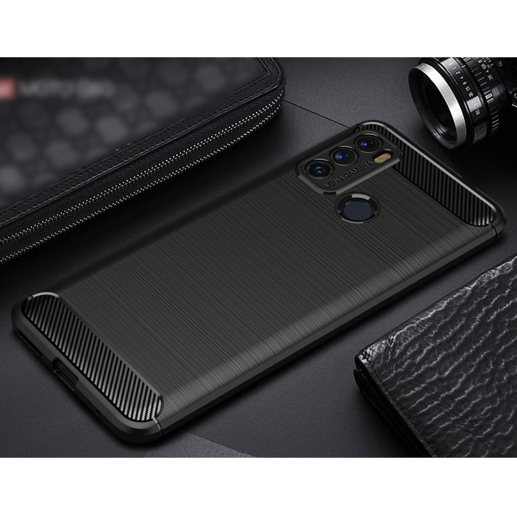 For Motorola Moto G60 Brushed Texture Carbon Fiber TPU Case