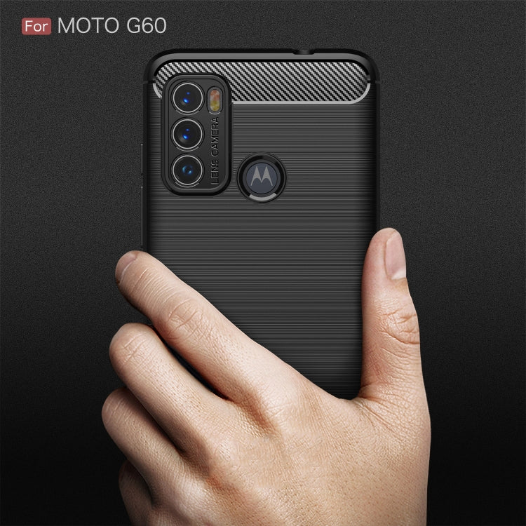 For Motorola Moto G60 Brushed Texture Carbon Fiber TPU Case