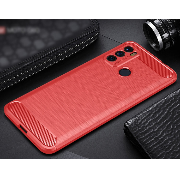For Motorola Moto G60 Brushed Texture Carbon Fiber TPU Case