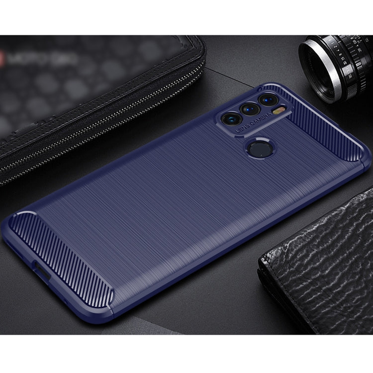 For Motorola Moto G60 Brushed Texture Carbon Fiber TPU Case