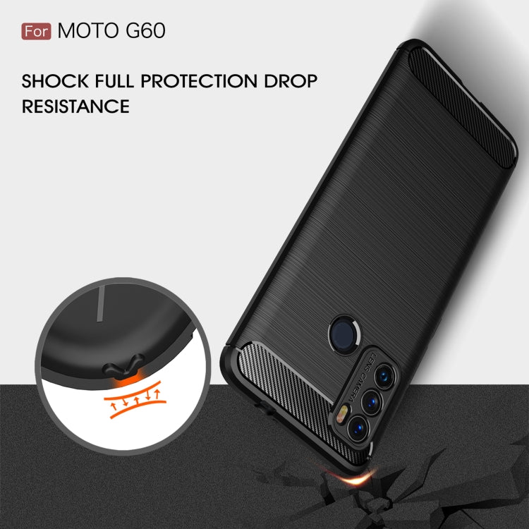 For Motorola Moto G60 Brushed Texture Carbon Fiber TPU Case