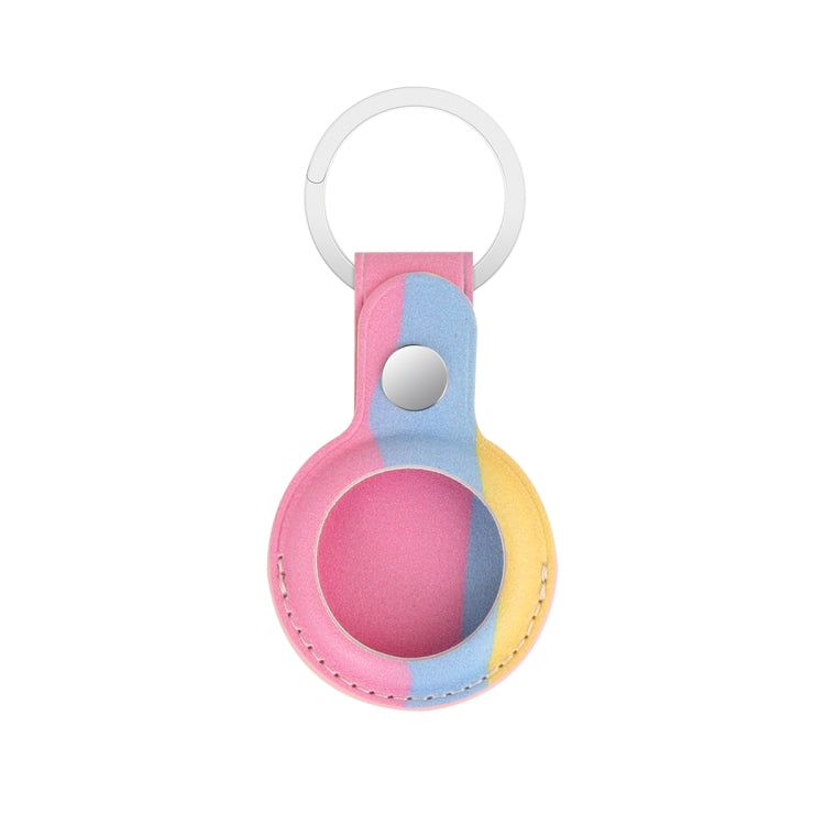 Rainbow Anti-scratch PU Shockproof Protective Cover Case with Keychain Ring Loop For AirTag