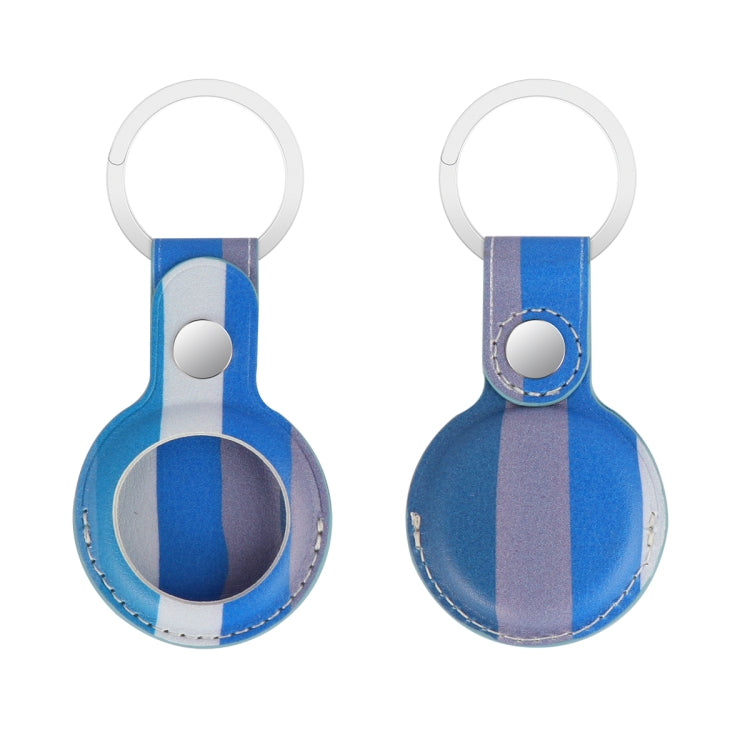 Rainbow Anti-scratch PU Shockproof Protective Cover Case with Keychain Ring Loop For AirTag
