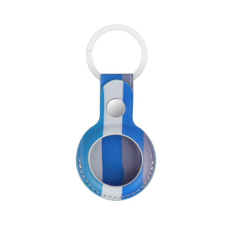 Rainbow Anti-scratch PU Shockproof Protective Cover Case with Keychain Ring Loop For AirTag