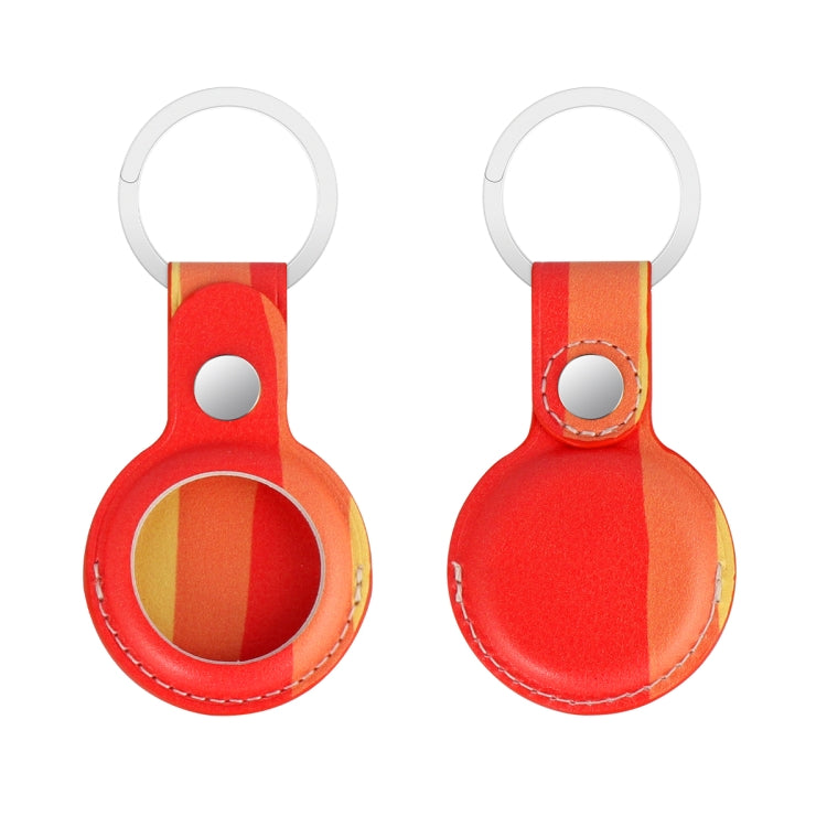 Rainbow Anti-scratch PU Shockproof Protective Cover Case with Keychain Ring Loop For AirTag