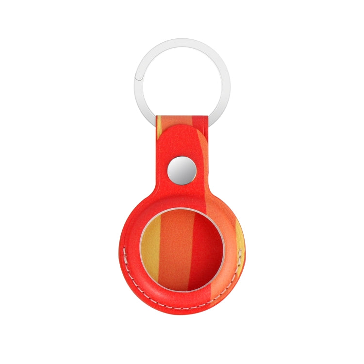 Rainbow Anti-scratch PU Shockproof Protective Cover Case with Keychain Ring Loop For AirTag