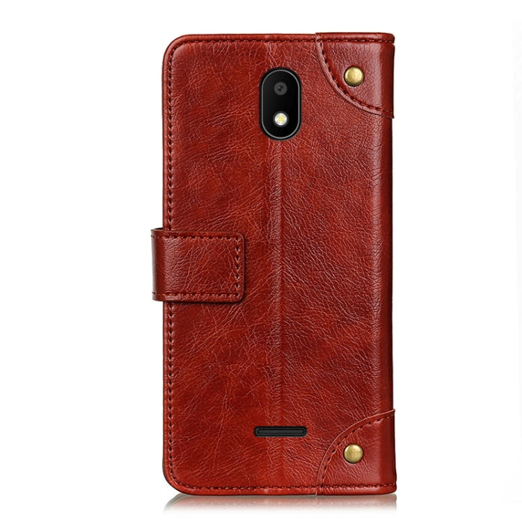 For Vodafone Smart E11 Copper Buckle Nappa Texture Horizontal Flip Leather Case with Holder & Card Slots & Wallet