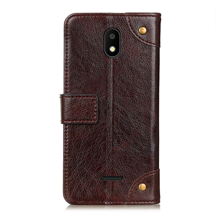 For Vodafone Smart E11 Copper Buckle Nappa Texture Horizontal Flip Leather Case with Holder & Card Slots & Wallet