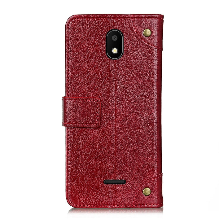 For Vodafone Smart E11 Copper Buckle Nappa Texture Horizontal Flip Leather Case with Holder & Card Slots & Wallet