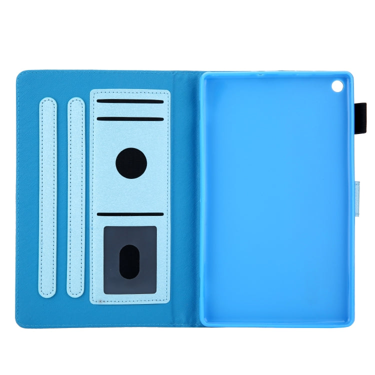 Hair Silky Texture Solid Color Horizontal Flip Leather Case with Holder & Card Slots & Photo Frame & Anti-Skid Strip For Amazon Kindle Fire HD8 2016 / 2017 / 2018