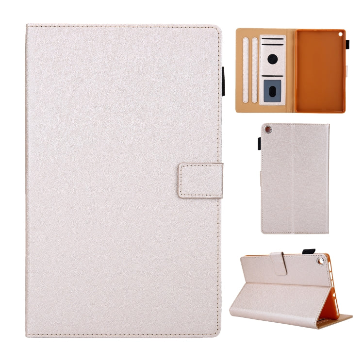 Hair Silky Texture Solid Color Horizontal Flip Leather Case with Holder & Card Slots & Photo Frame & Anti-Skid Strip For Amazon Kindle Fire HD8 2016 / 2017 / 2018