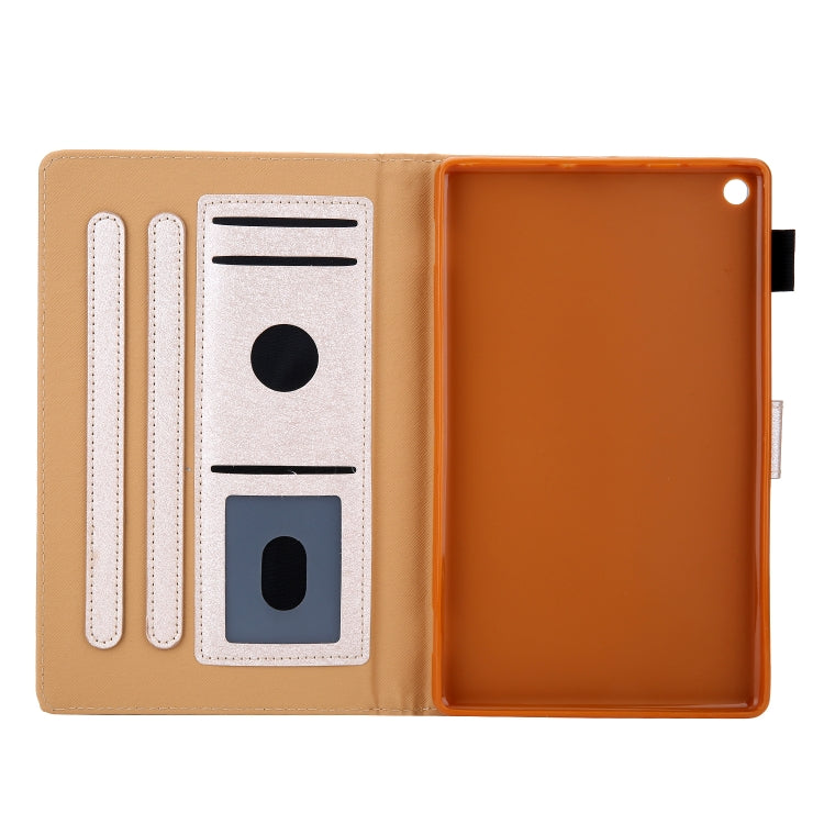 Hair Silky Texture Solid Color Horizontal Flip Leather Case with Holder & Card Slots & Photo Frame & Anti-Skid Strip For Amazon Kindle Fire HD8 2016 / 2017 / 2018