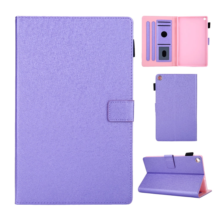 Hair Silky Texture Solid Color Horizontal Flip Leather Case with Holder & Card Slots & Photo Frame & Anti-Skid Strip For Amazon Kindle Fire HD8 2016 / 2017 / 2018