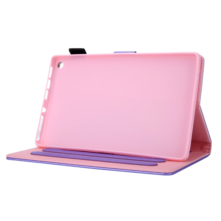 Hair Silky Texture Solid Color Horizontal Flip Leather Case with Holder & Card Slots & Photo Frame & Anti-Skid Strip For Amazon Kindle Fire HD8 2016 / 2017 / 2018