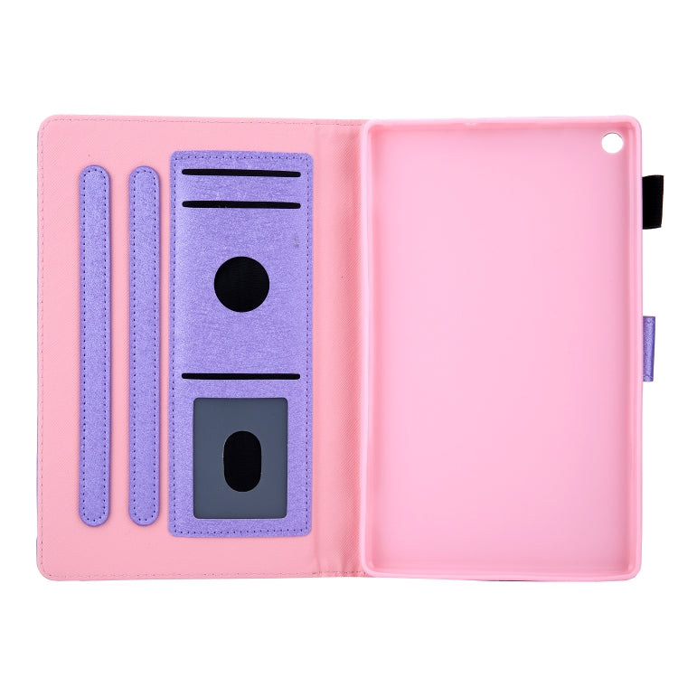 Hair Silky Texture Solid Color Horizontal Flip Leather Case with Holder & Card Slots & Photo Frame & Anti-Skid Strip For Amazon Kindle Fire HD8 2016 / 2017 / 2018
