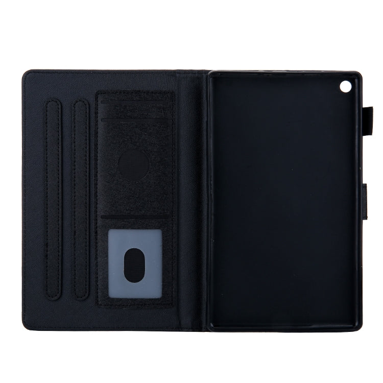 Hair Silky Texture Solid Color Horizontal Flip Leather Case with Holder & Card Slots & Photo Frame & Anti-Skid Strip For Amazon Kindle Fire HD8 2016 / 2017 / 2018