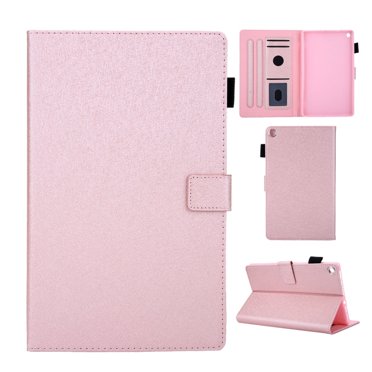 Hair Silky Texture Solid Color Horizontal Flip Leather Case with Holder & Card Slots & Photo Frame & Anti-Skid Strip For Amazon Kindle Fire HD8 2016 / 2017 / 2018