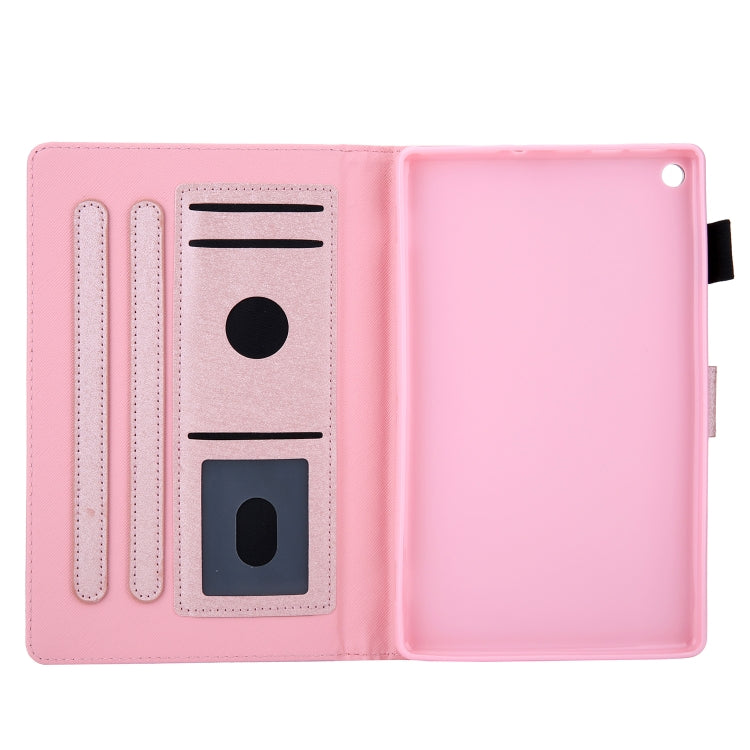 Hair Silky Texture Solid Color Horizontal Flip Leather Case with Holder & Card Slots & Photo Frame & Anti-Skid Strip For Amazon Kindle Fire HD8 2016 / 2017 / 2018