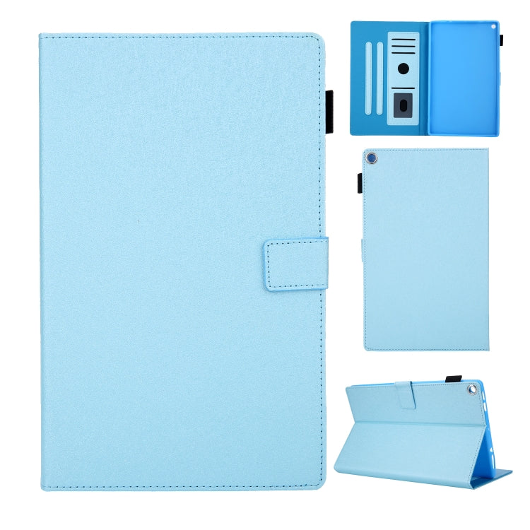 Hair Silky Texture Solid Color Horizontal Flip Leather Case with Holder & Card Slots & Photo Frame & Anti-Skid Strip For Amazon Kindle Fire HD10 2015 / 2017 / 2019