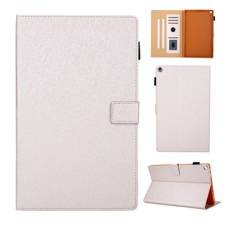 Hair Silky Texture Solid Color Horizontal Flip Leather Case with Holder & Card Slots & Photo Frame & Anti-Skid Strip For Amazon Kindle Fire HD10 2015 / 2017 / 2019