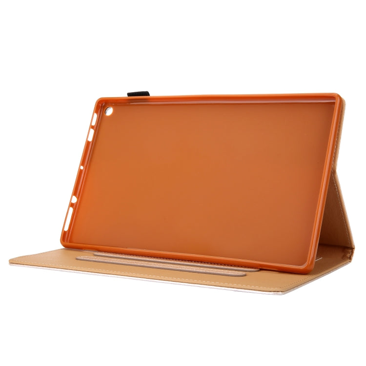 Hair Silky Texture Solid Color Horizontal Flip Leather Case with Holder & Card Slots & Photo Frame & Anti-Skid Strip For Amazon Kindle Fire HD10 2015 / 2017 / 2019
