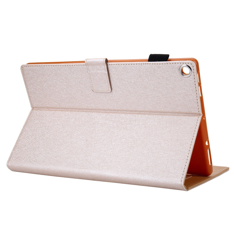 Hair Silky Texture Solid Color Horizontal Flip Leather Case with Holder & Card Slots & Photo Frame & Anti-Skid Strip For Amazon Kindle Fire HD10 2015 / 2017 / 2019