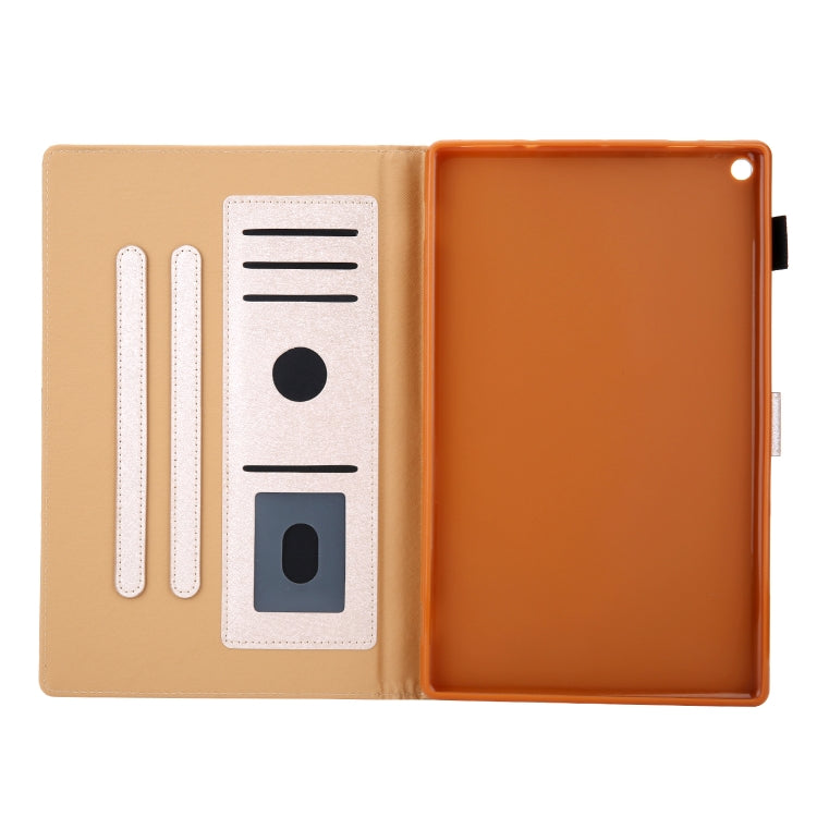 Hair Silky Texture Solid Color Horizontal Flip Leather Case with Holder & Card Slots & Photo Frame & Anti-Skid Strip For Amazon Kindle Fire HD10 2015 / 2017 / 2019