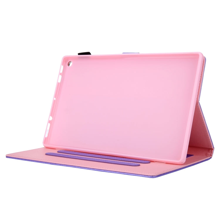 Hair Silky Texture Solid Color Horizontal Flip Leather Case with Holder & Card Slots & Photo Frame & Anti-Skid Strip For Amazon Kindle Fire HD10 2015 / 2017 / 2019