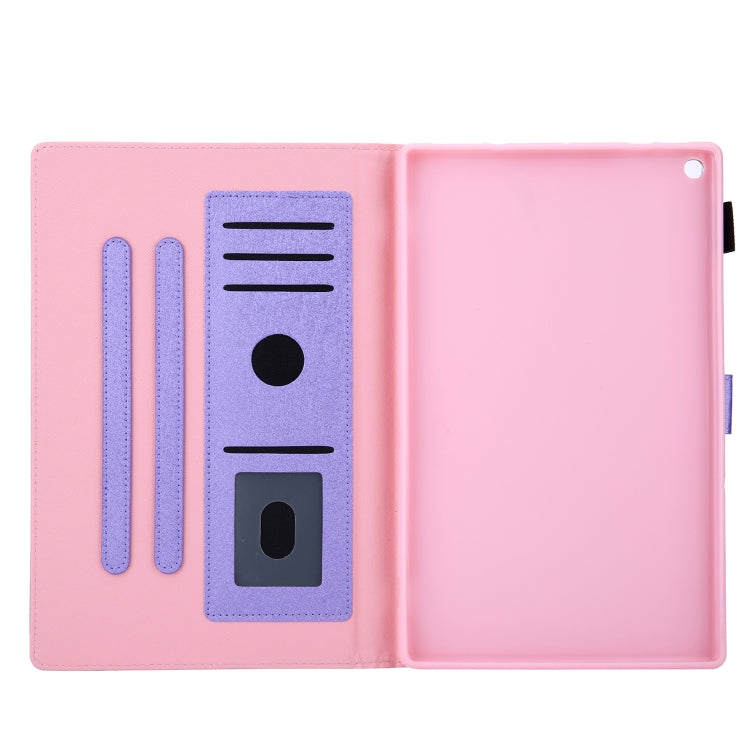 Hair Silky Texture Solid Color Horizontal Flip Leather Case with Holder & Card Slots & Photo Frame & Anti-Skid Strip For Amazon Kindle Fire HD10 2015 / 2017 / 2019