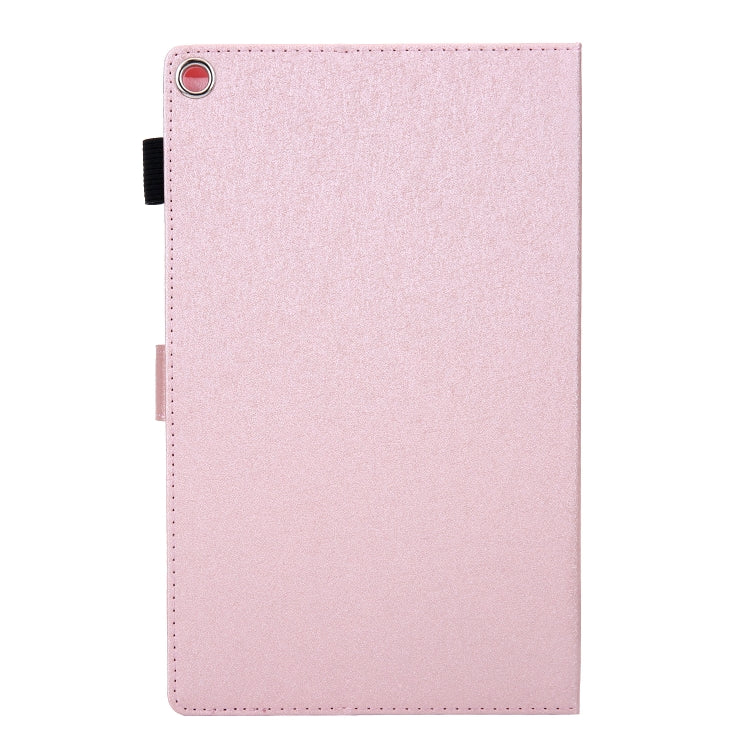 Hair Silky Texture Solid Color Horizontal Flip Leather Case with Holder & Card Slots & Photo Frame & Anti-Skid Strip For Amazon Kindle Fire HD10 2015 / 2017 / 2019