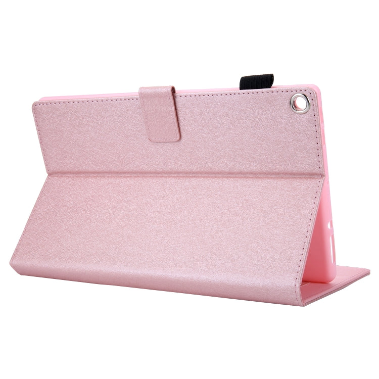 Hair Silky Texture Solid Color Horizontal Flip Leather Case with Holder & Card Slots & Photo Frame & Anti-Skid Strip For Amazon Kindle Fire HD10 2015 / 2017 / 2019