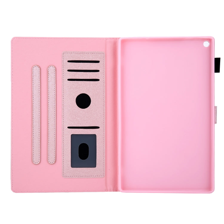 Hair Silky Texture Solid Color Horizontal Flip Leather Case with Holder & Card Slots & Photo Frame & Anti-Skid Strip For Amazon Kindle Fire HD10 2015 / 2017 / 2019