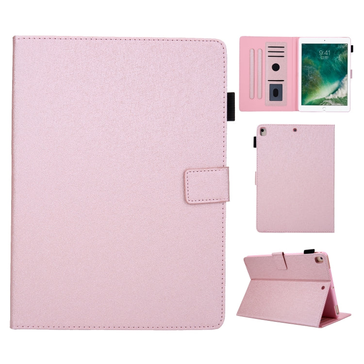 Hair Silky Texture Solid Color Horizontal Flip Leather Case with Holder & Card Slots & Photo Frame & Anti-Skid Strip For iPad 9.7 2018 / 2017
