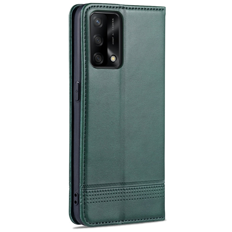 For OPPO A74 4G / F19 AZNS Magnetic Calf Texture Horizontal Flip Leather Case with Card Slots & Holder & Wallet