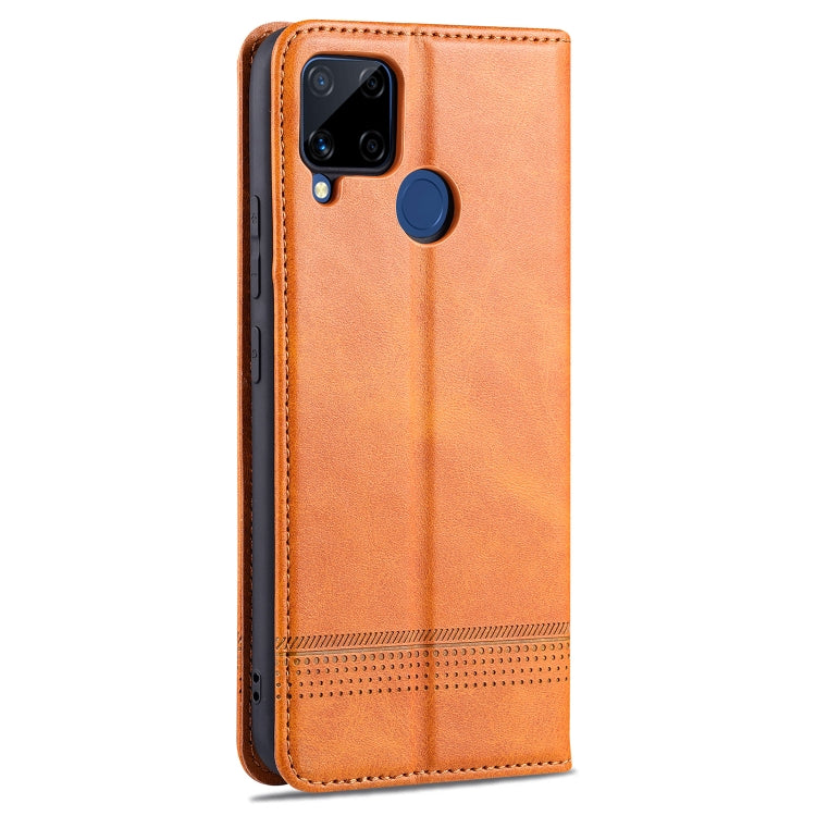 For OPPO Realme C15 / C12 / C25 / Narzo 30A AZNS Magnetic Calf Texture Horizontal Flip Leather Case with Card Slots & Holder & Wallet