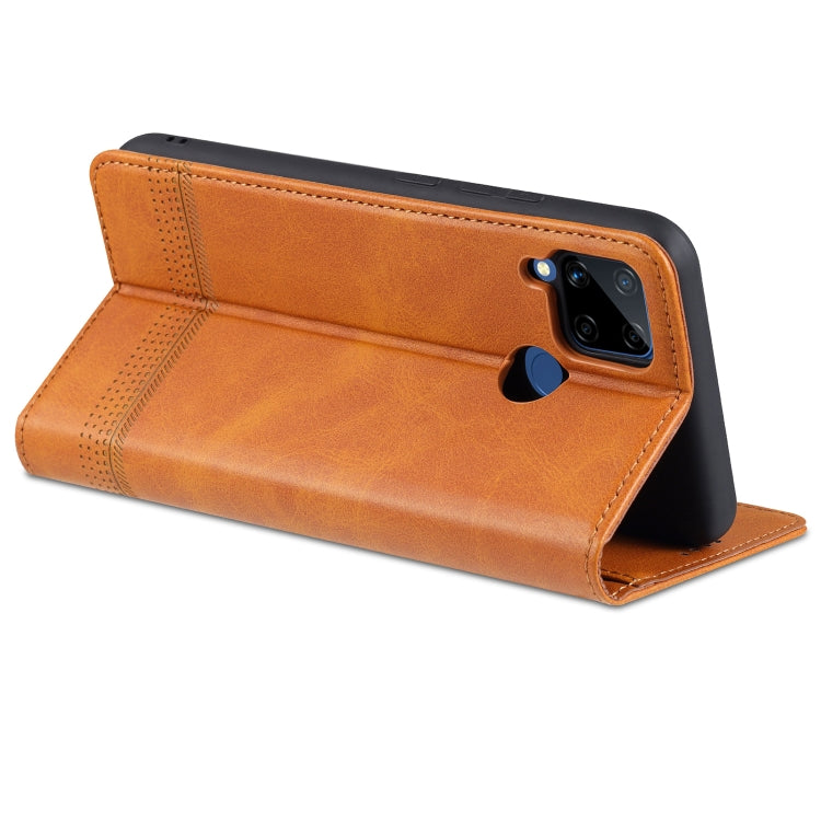 For OPPO Realme C15 / C12 / C25 / Narzo 30A AZNS Magnetic Calf Texture Horizontal Flip Leather Case with Card Slots & Holder & Wallet