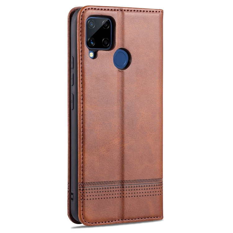 For OPPO Realme C15 / C12 / C25 / Narzo 30A AZNS Magnetic Calf Texture Horizontal Flip Leather Case with Card Slots & Holder & Wallet