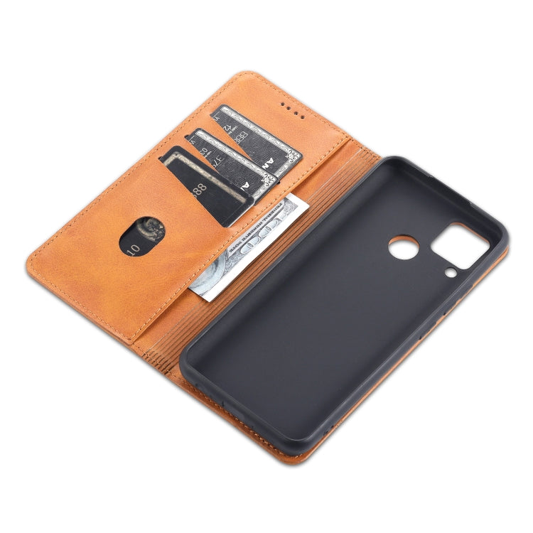 For OPPO Realme C15 / C12 / C25 / Narzo 30A AZNS Magnetic Calf Texture Horizontal Flip Leather Case with Card Slots & Holder & Wallet