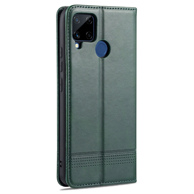 For OPPO Realme C15 / C12 / C25 / Narzo 30A AZNS Magnetic Calf Texture Horizontal Flip Leather Case with Card Slots & Holder & Wallet