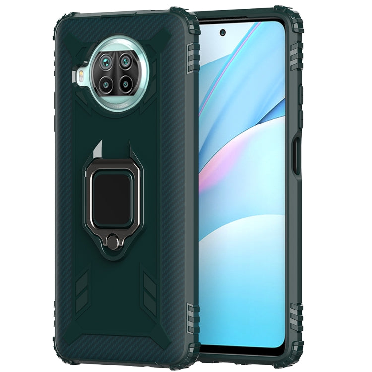 For Xiaomi Mi 10T Lite 5G / Mi 10i 5G / Redmi Note 9 Pro 5G (CN Version) Carbon Fiber Protective Case with 360 Degree Rotating Ring Holder