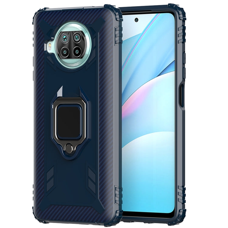 For Xiaomi Mi 10T Lite 5G / Mi 10i 5G / Redmi Note 9 Pro 5G (CN Version) Carbon Fiber Protective Case with 360 Degree Rotating Ring Holder