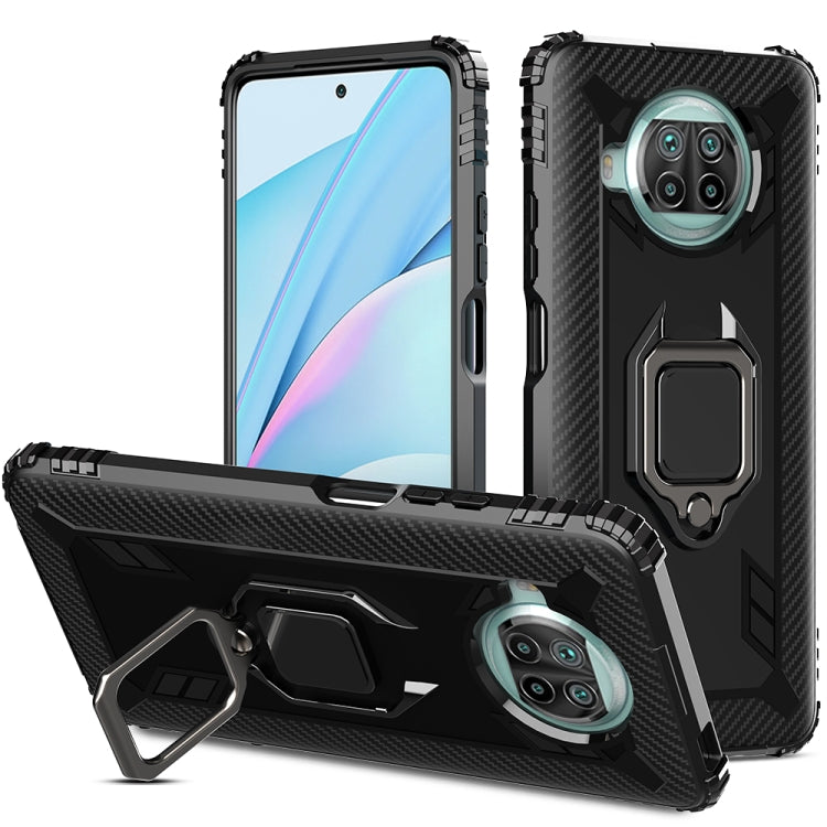 For Xiaomi Mi 10T Lite 5G / Mi 10i 5G / Redmi Note 9 Pro 5G (CN Version) Carbon Fiber Protective Case with 360 Degree Rotating Ring Holder