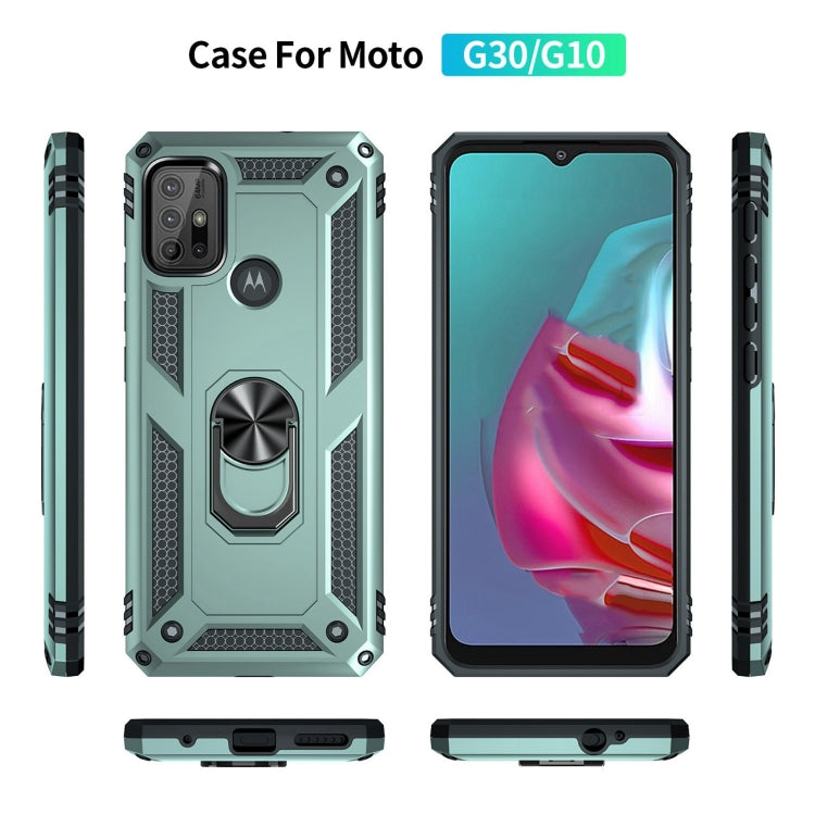 For Motorola Moto G10 / G30 Shockproof TPU + PC Protective Case with 360 Degree Rotating Holder