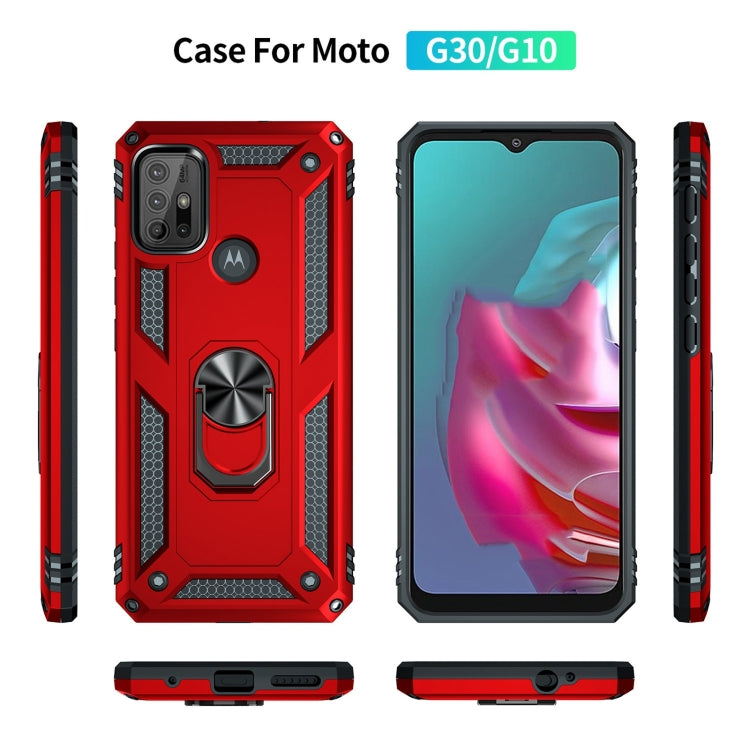 For Motorola Moto G10 / G30 Shockproof TPU + PC Protective Case with 360 Degree Rotating Holder