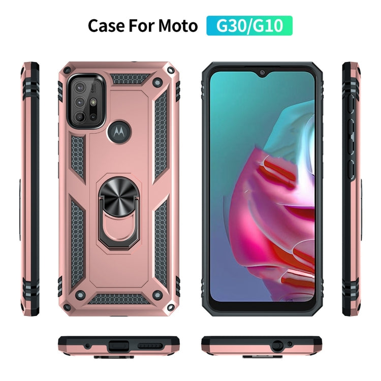 For Motorola Moto G10 / G30 Shockproof TPU + PC Protective Case with 360 Degree Rotating Holder