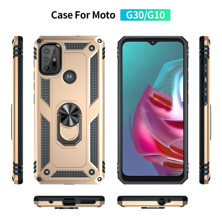 For Motorola Moto G10 / G30 Shockproof TPU + PC Protective Case with 360 Degree Rotating Holder